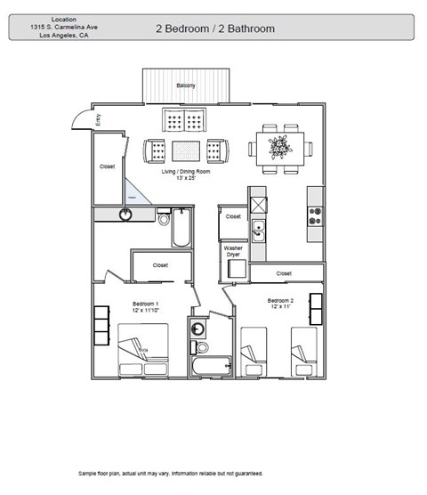 Carmelina Lofts 2x2 floor plan